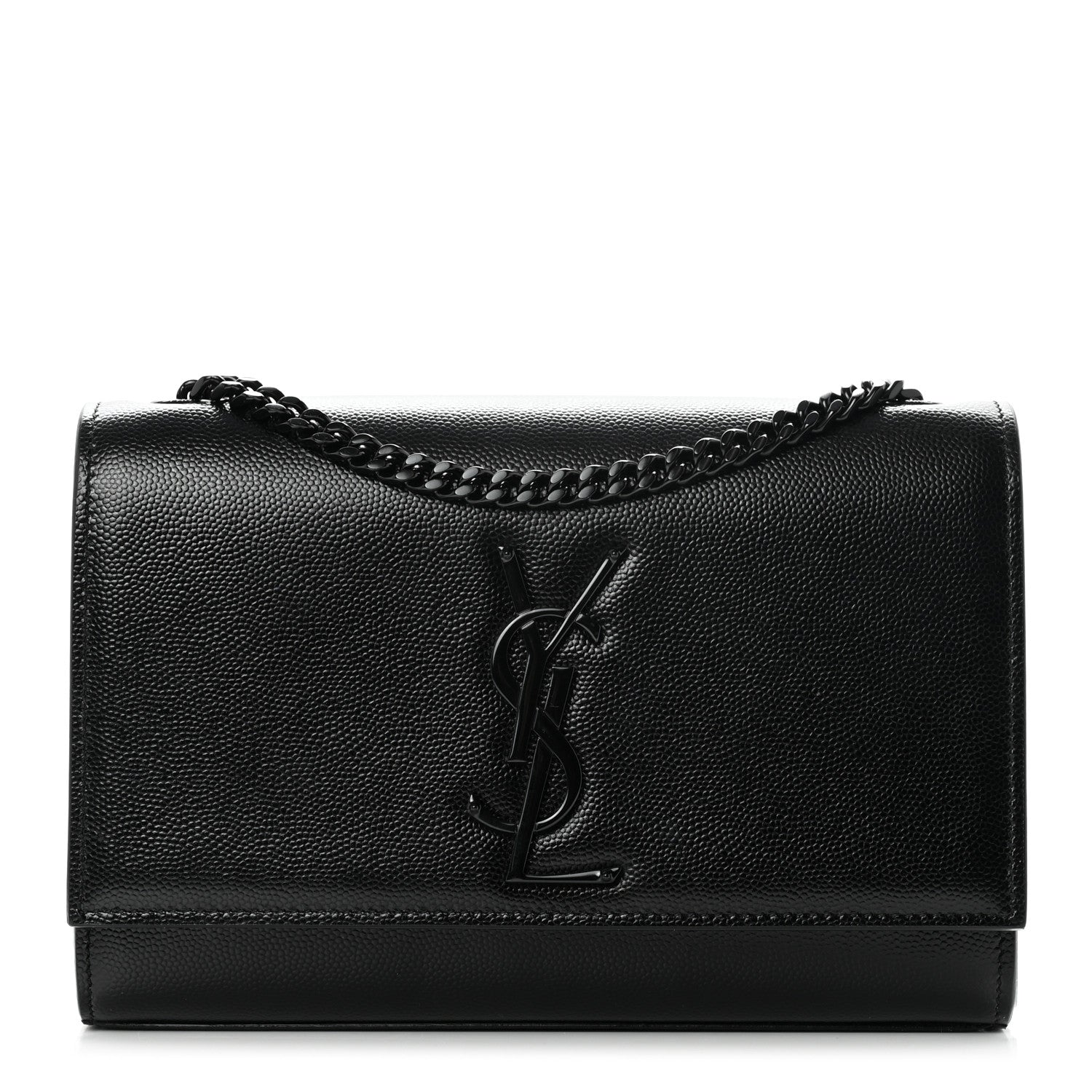 Saint Laurent Grain De Poudre Small Monogram Kate Satchel Black 1 of 8
