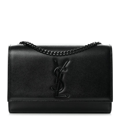 Saint Laurent Grain De Poudre Small Monogram Kate Satchel Black 1 of 8
