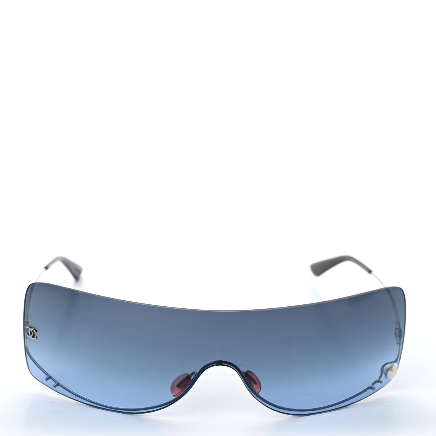 Chanel Rimless Shield Pearl Sunglasses 4077 Gradient Blue 2 of 6