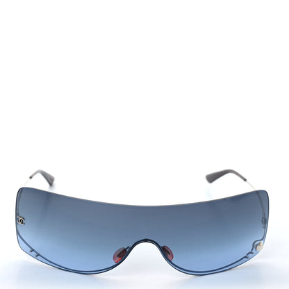 Chanel Rimless Shield Pearl Sunglasses 4077 Gradient Blue 2 of 6