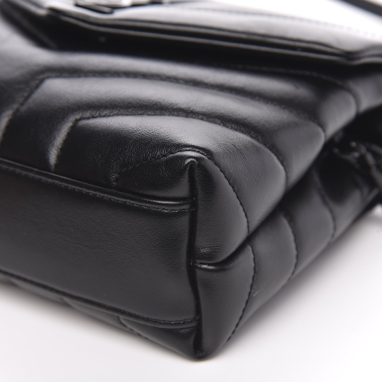 Saint Laurent Calfskin Y Quilted Monogram Toy Loulou Crossbody Bag Black 8 of 11