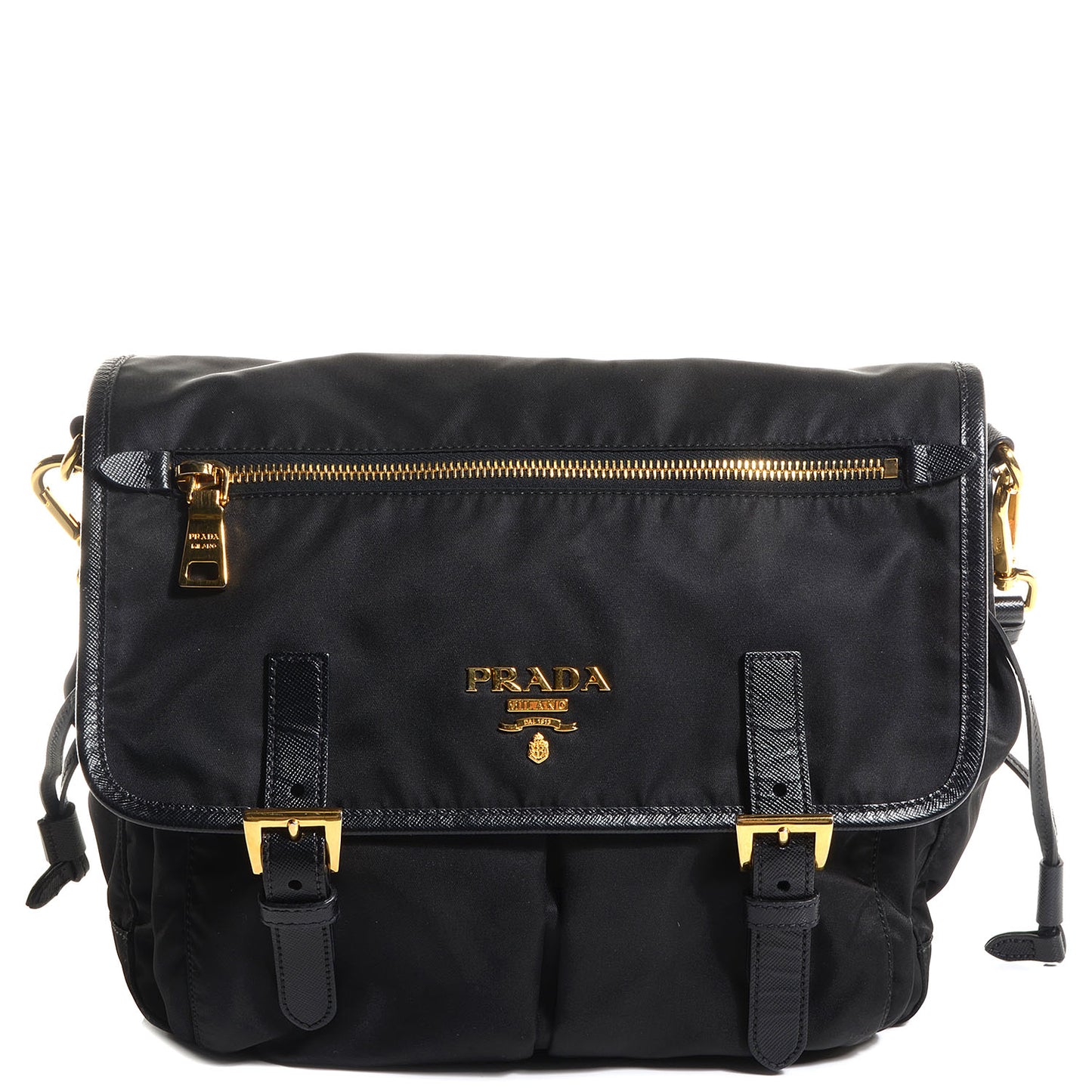 Tessuto Nylon Messenger Bag Nero Black