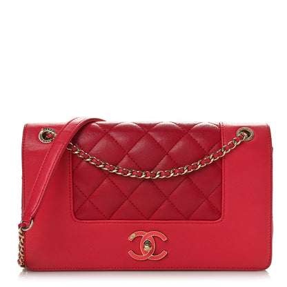 Chanel Sheepskin Quilted Medium Vintage Mademoiselle Flap Red 1 of 9