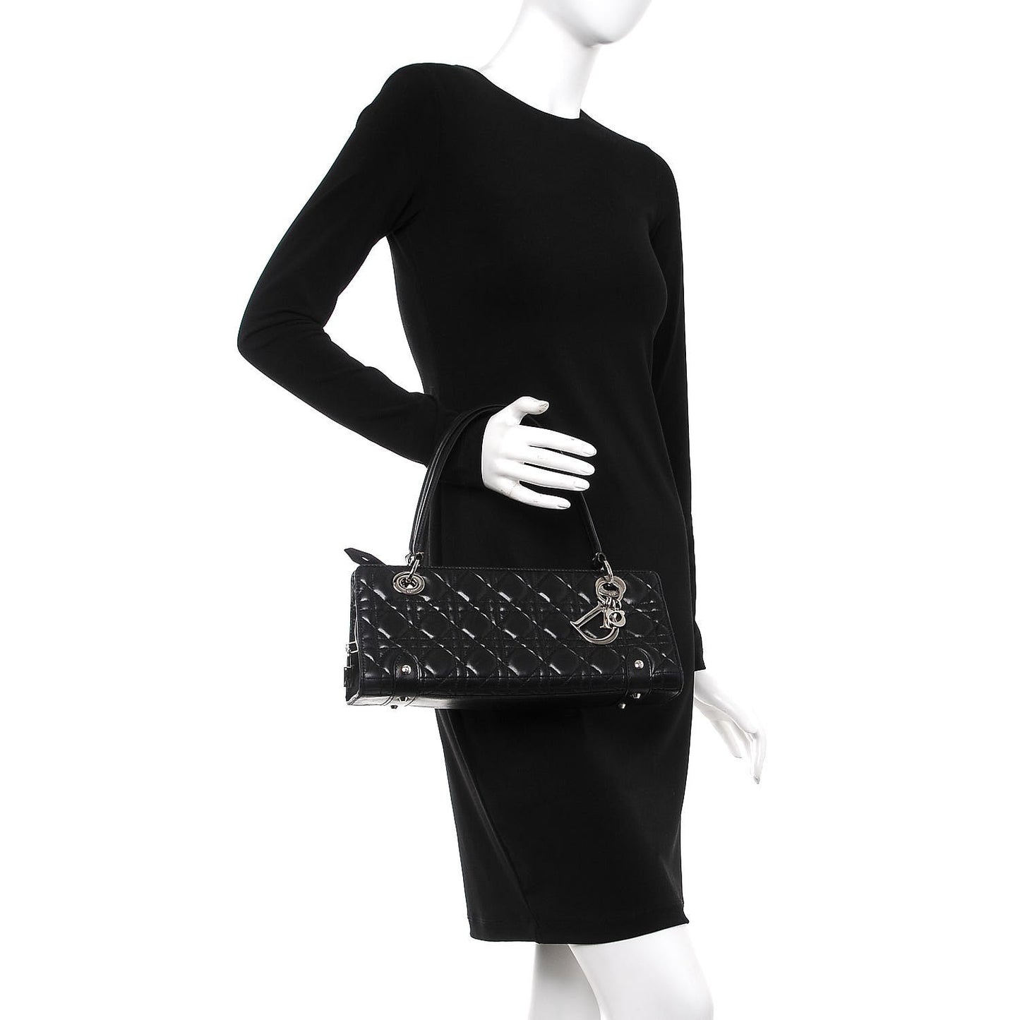 Lambskin Cannage Soft Lady Dior East West Black