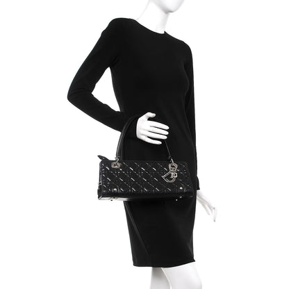Christian Dior Lambskin Cannage Soft Lady Dior East West Black 2 of 10