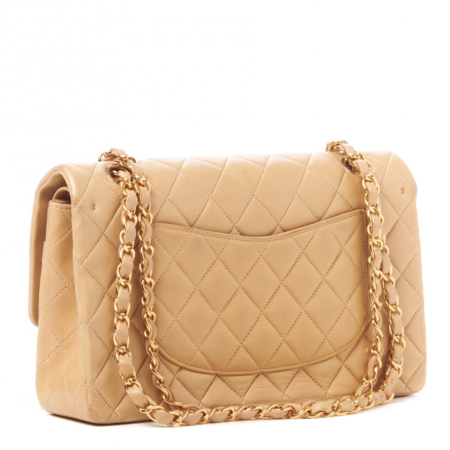 Chanel Lambskin Quilted Medium Double Flap Beige 2 of 9