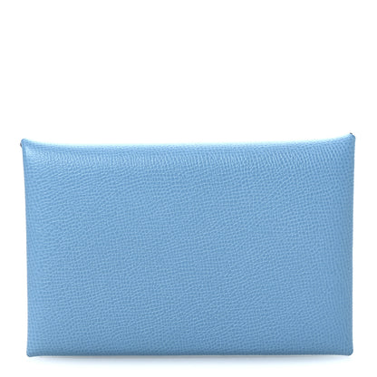 Hermes Madame Calfskin Calvi Duo Card Case Bleu du Nord 1 of 9