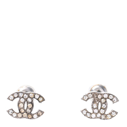 Chanel Crystal CC Earrings Silver 1 of 5
