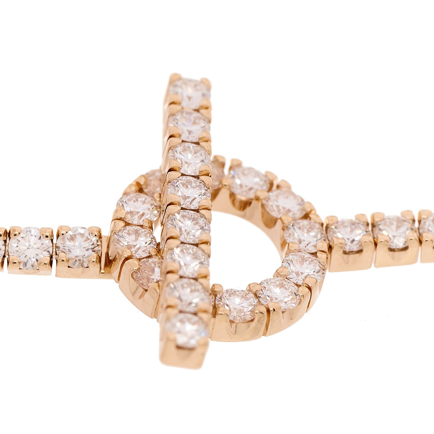 18K Rose Gold Diamond Finesse Link Bracelet SH