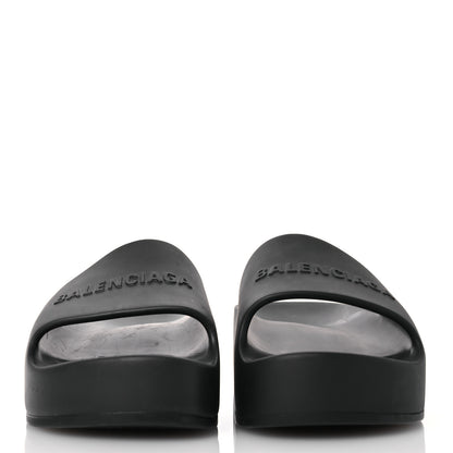 Balenciaga Rubber Chunky Platform Slide Sandals 39 Black 2 of 13