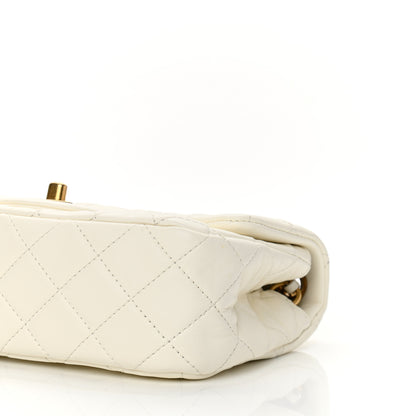 Chanel Lambskin Quilted Mini Rectangular Pearl Crush Flap White 10 of 11