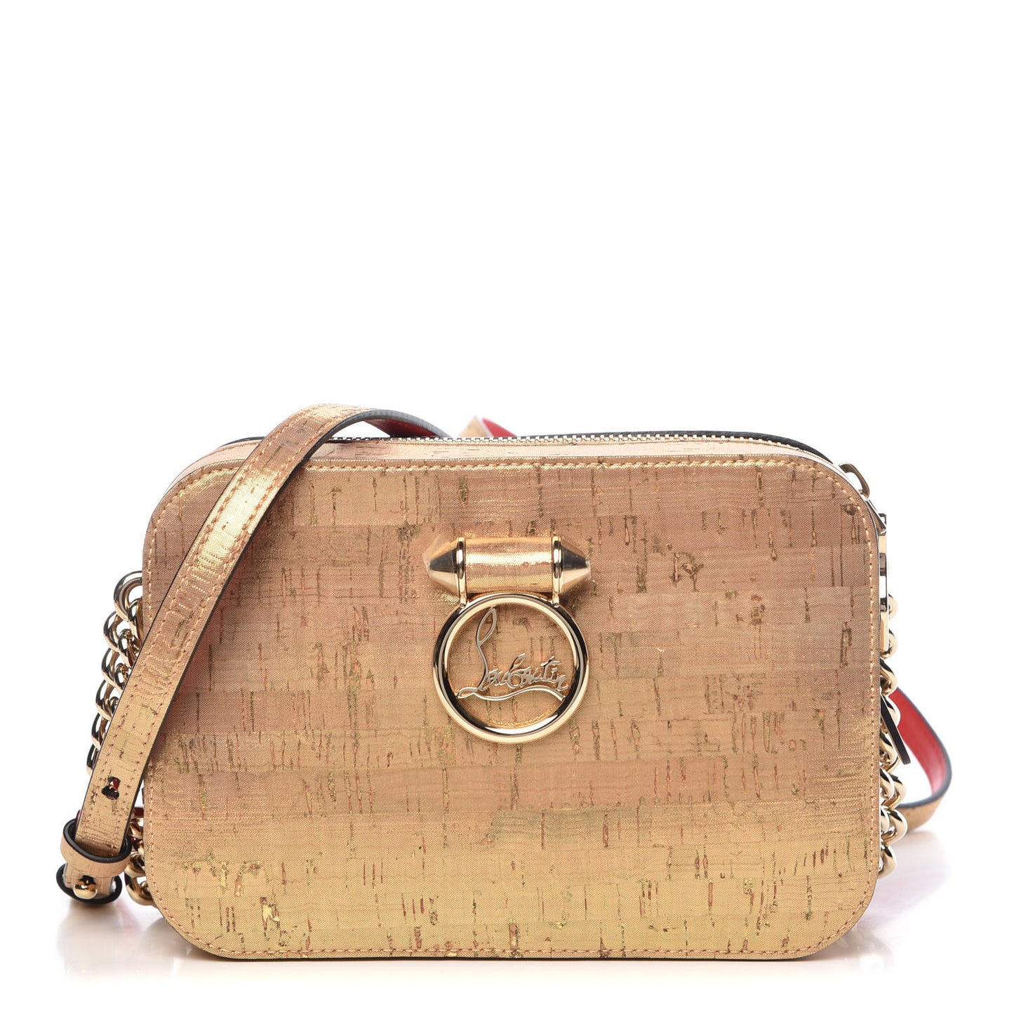Metallic Liege Pepite Cork Mini Rubylou Crossbody Gold