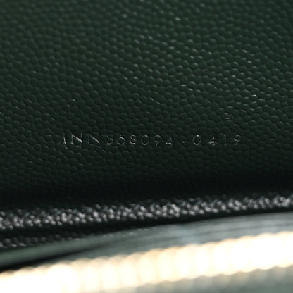 Saint Laurent Grain De Poudre Matelasse Chevron Monogram Zip Around Wallet New Vert Fonce 8 of 11