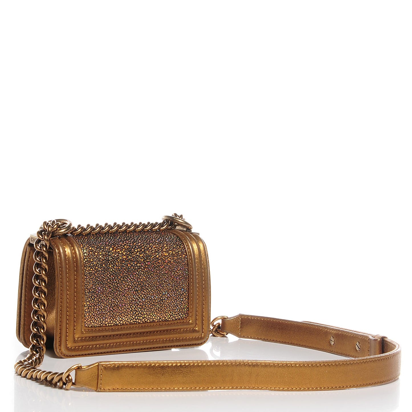 Galuchat Stingray Mini Boy Flap Gold