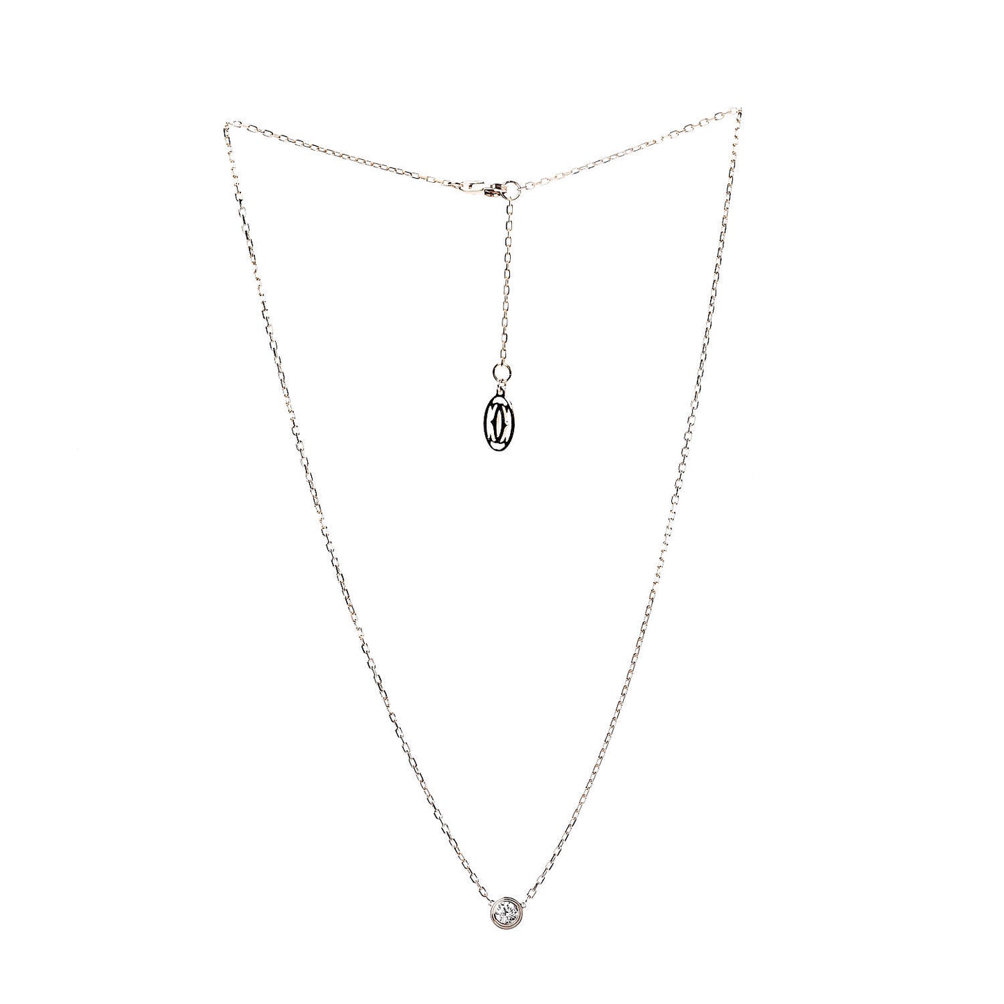 18K Pink Gold Diamond LM D'Amour Pendant Necklace