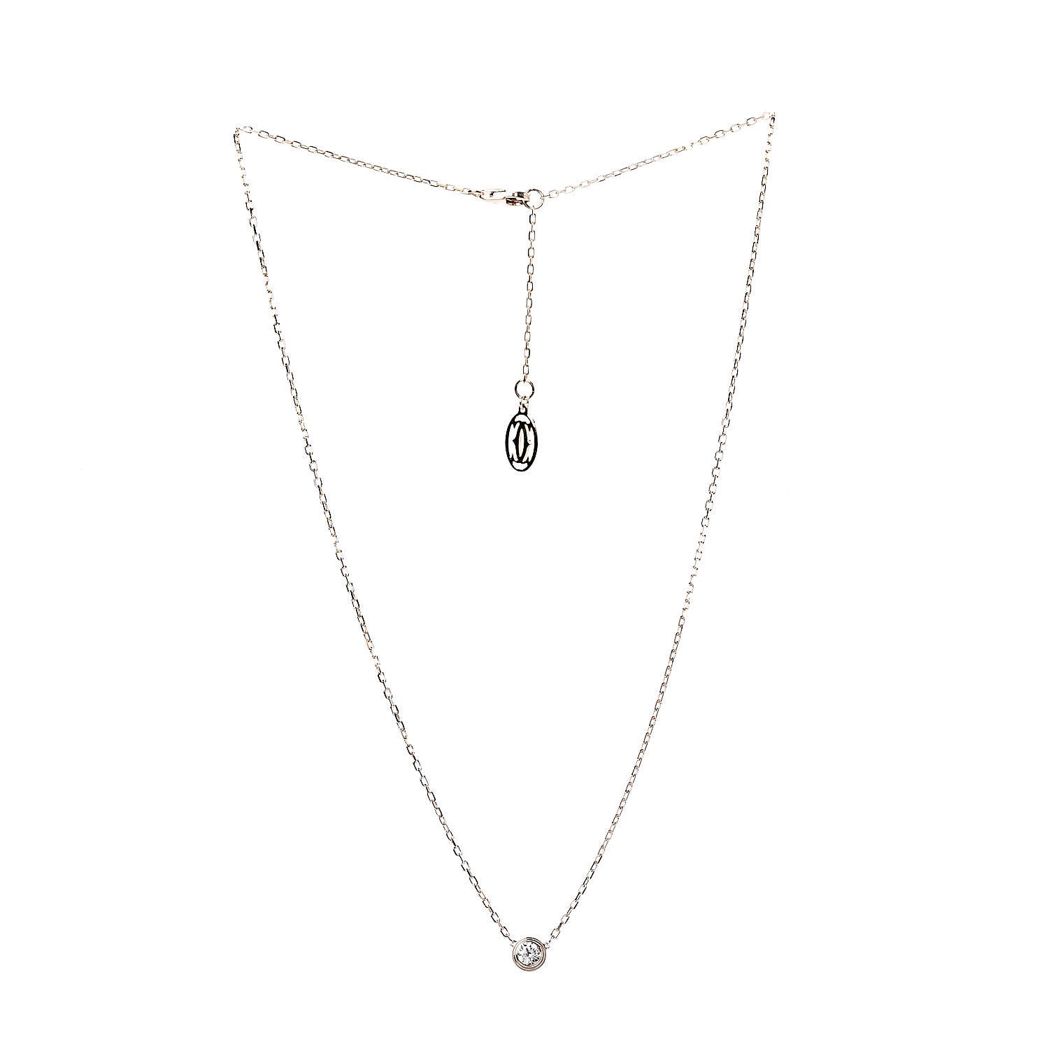 Cartier 18K Pink Gold Diamond LM D'Amour Pendant Necklace 3 of 5