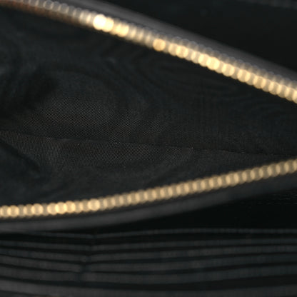 Saint Laurent Grain De Poudre Matelasse Chevron Monogram Chain Wallet Black 7 of 19