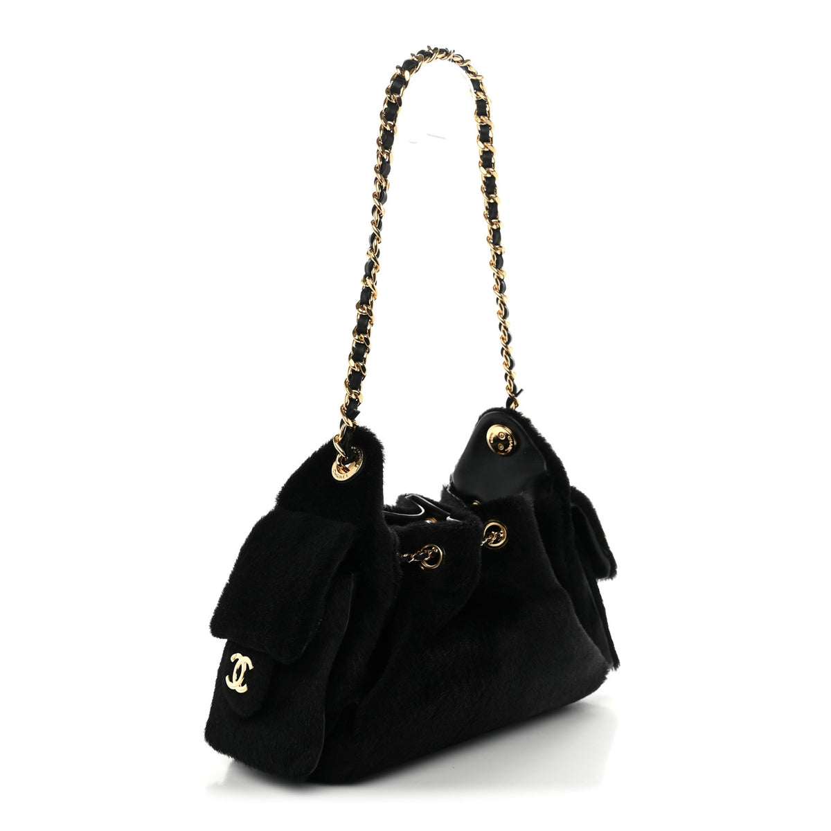 Chanel Pony Hair Mini Chanel 25 Handbag Black 3 of 11
