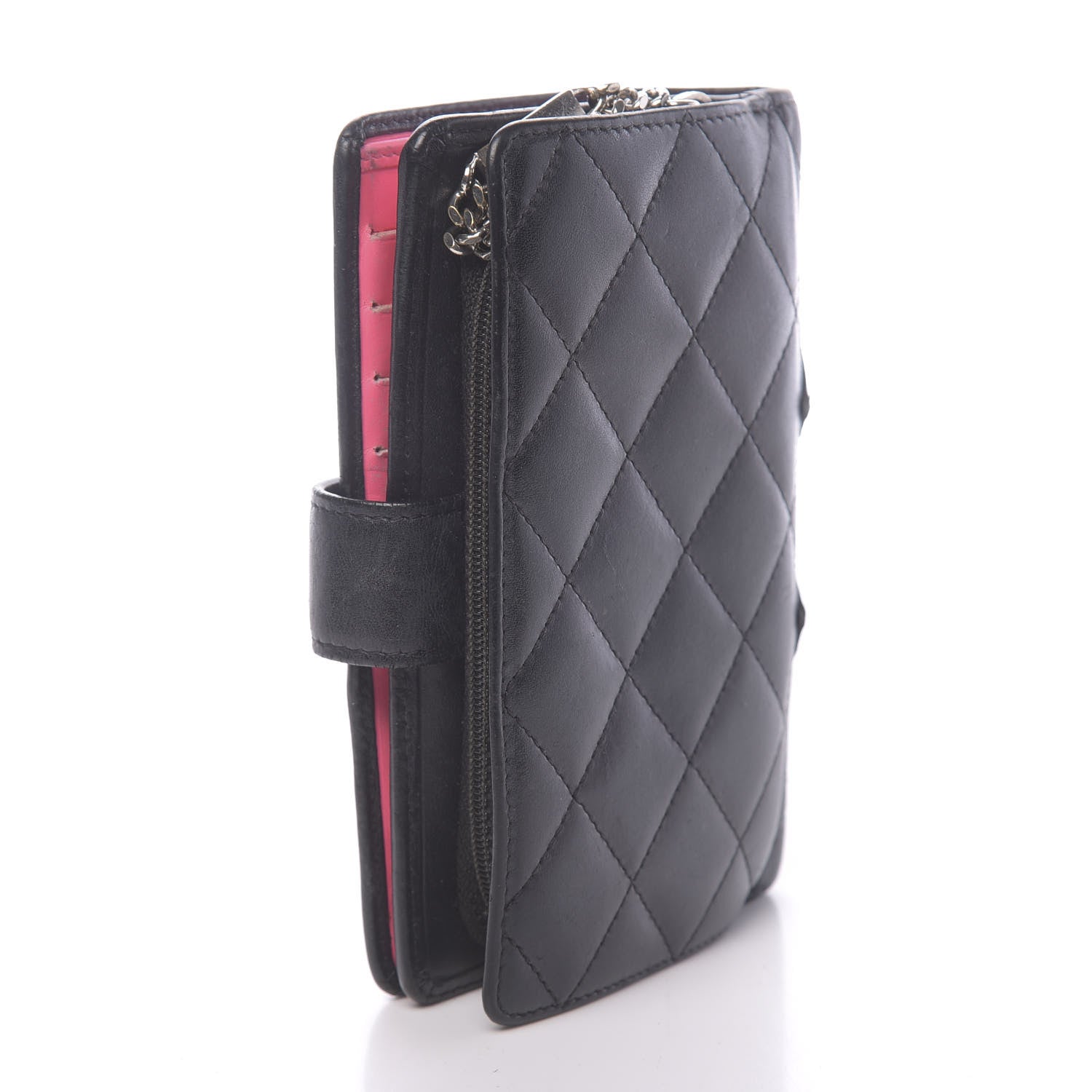 Chanel Calfskin Quilted Cambon Zipped Pocket Wallet Black 3 of 11
