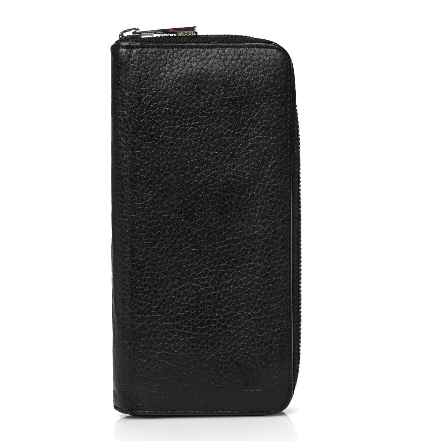 Taurillon Vertical Zippy Wallet Black