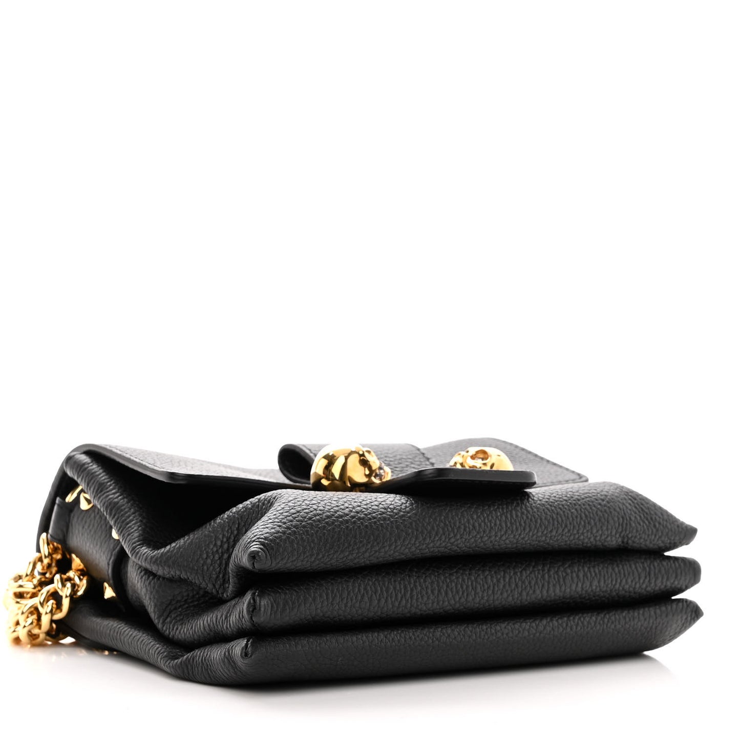 Grained Calfskin Small Skull Crossbody Black