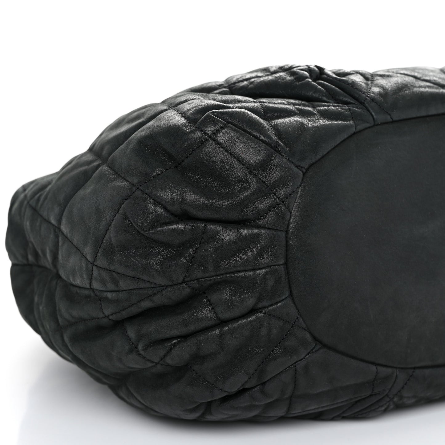 Iridescent Calfskin Quilted Large In The Mix Tote Black