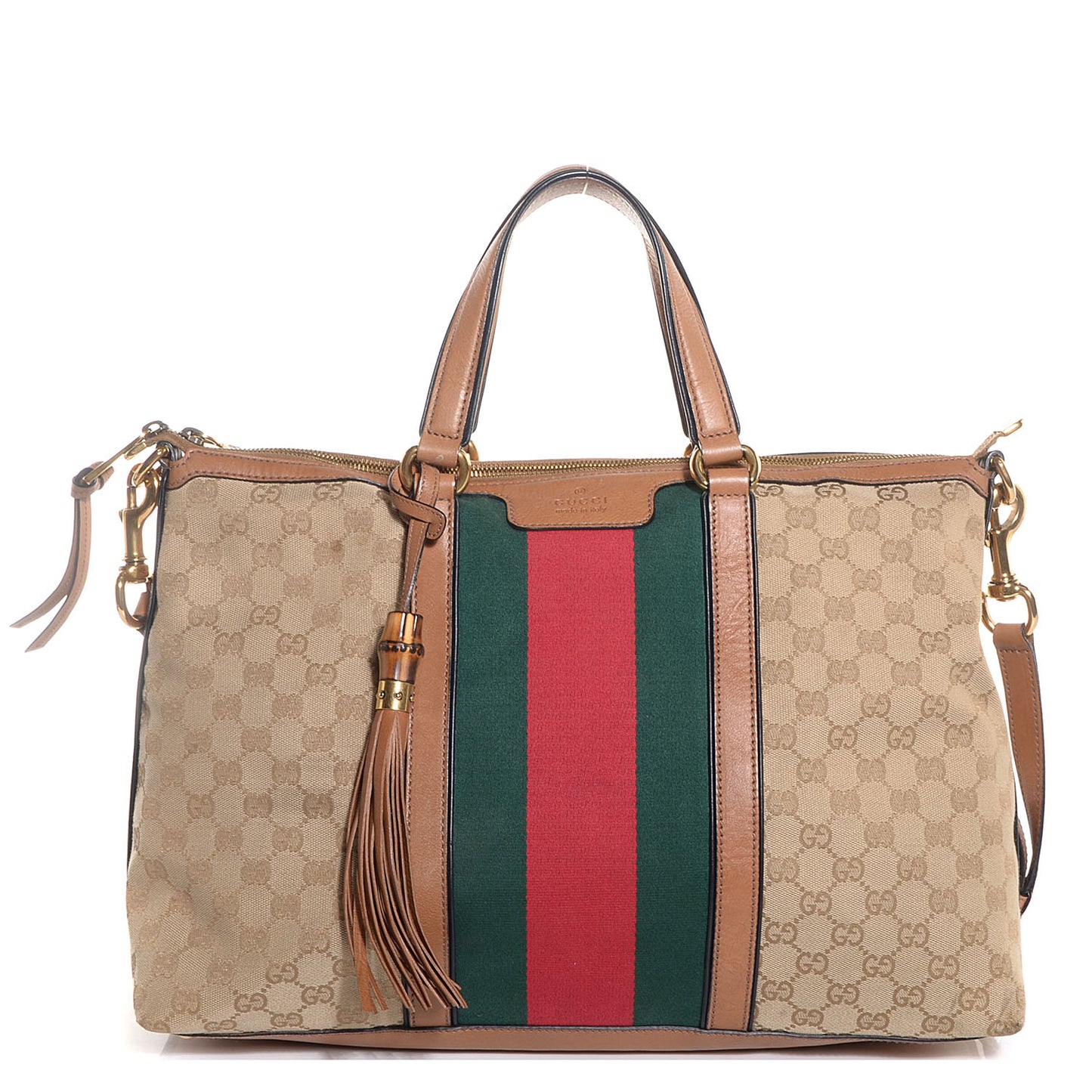 Monogram Web Medium Rania Top Handle Bag Khaki