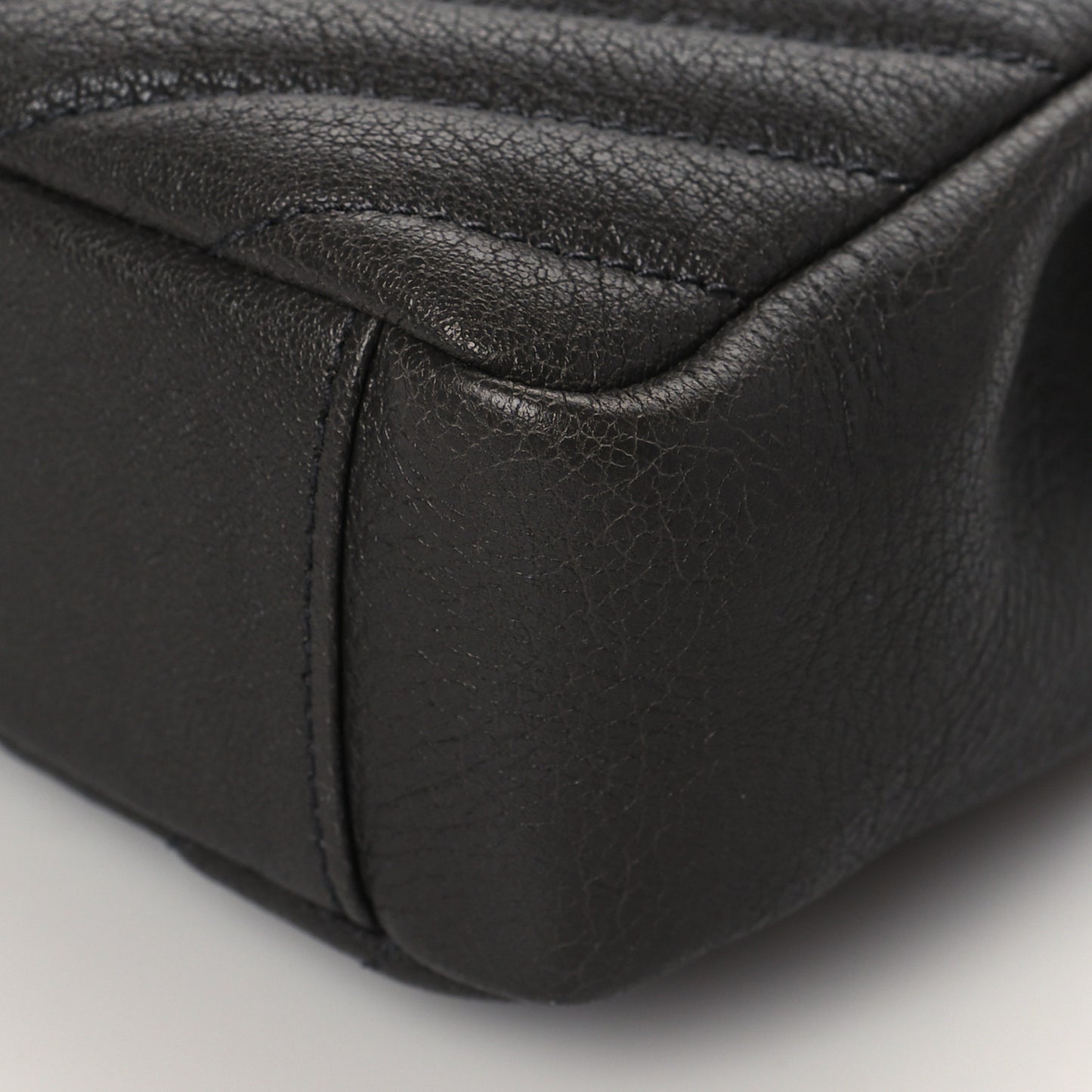 Sheepskin Matelasse Chevron Monogram Medium College Bag Asphalt