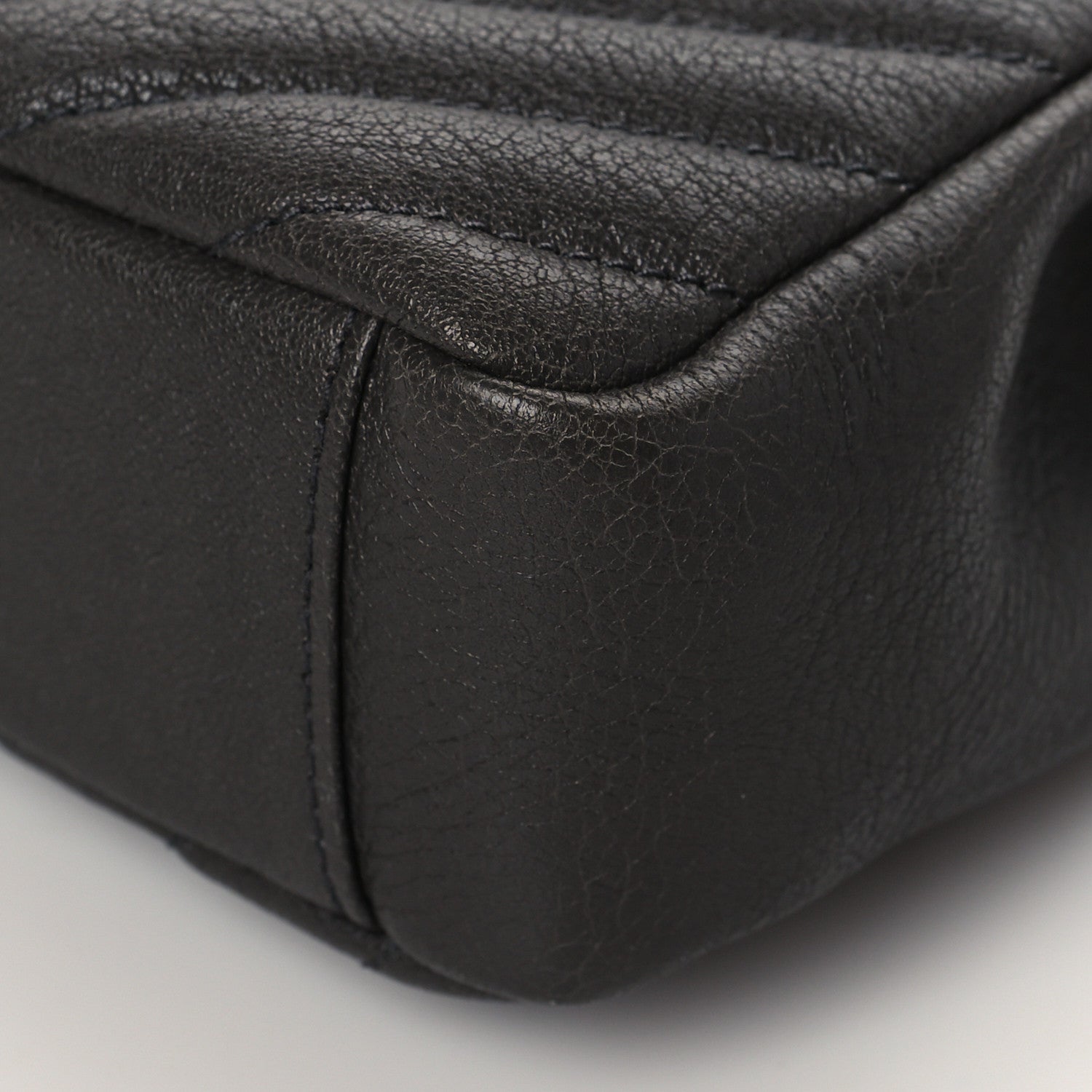 Saint Laurent Sheepskin Matelasse Chevron Monogram Medium College Bag Asphalt 9 of 9