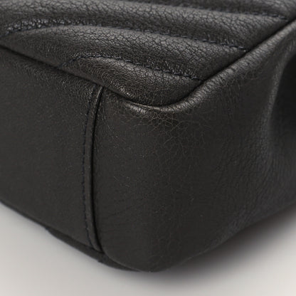 Saint Laurent Sheepskin Matelasse Chevron Monogram Medium College Bag Asphalt 9 of 9