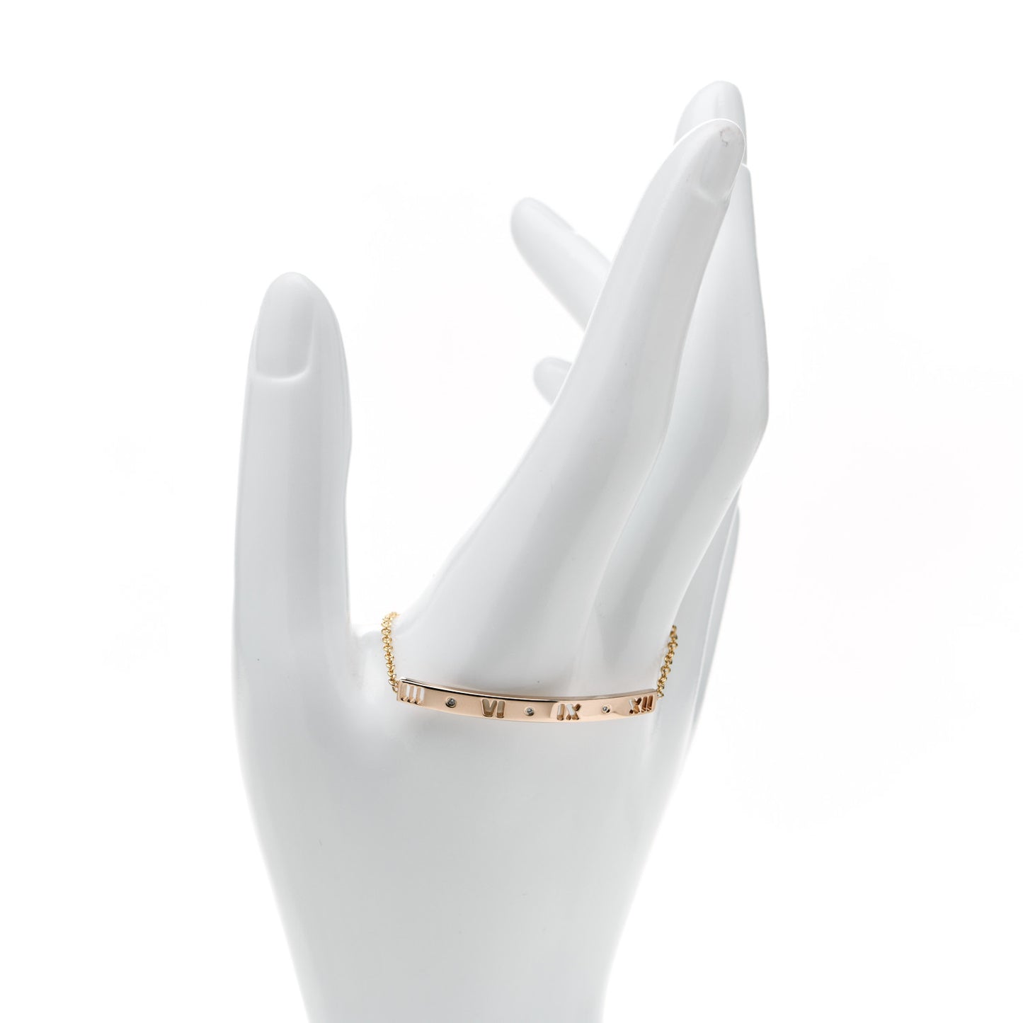 18K Rose Gold Diamond Atlas Bar Pierced Bracelet