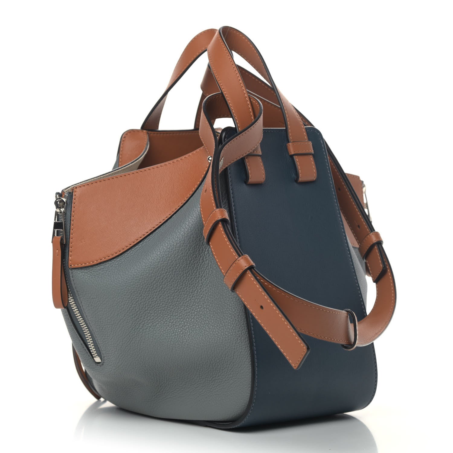 Loewe Calfskin Small Hammock Shoulder Bag Steel Blue Tan 2 of 5