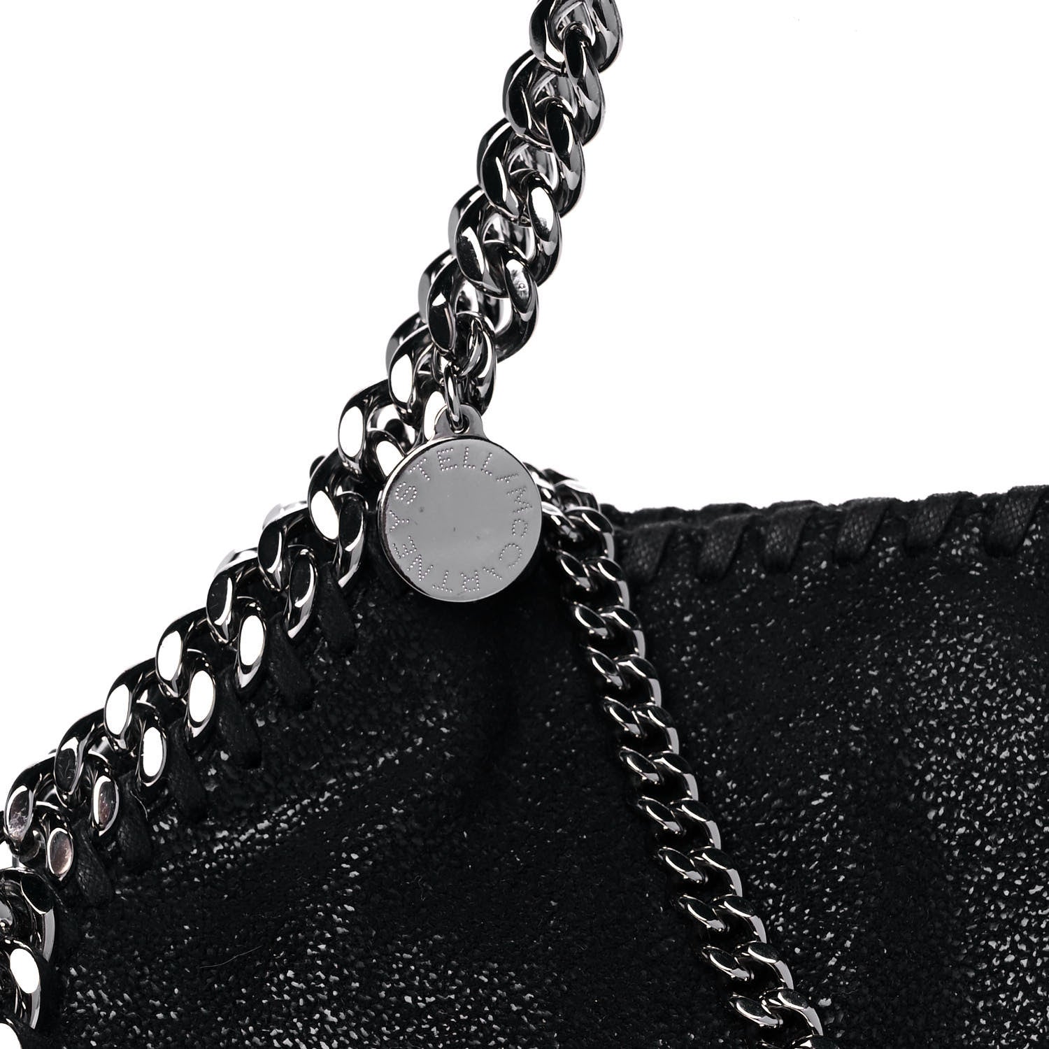 Stella McCartney Shaggy Deer Mini Falabella Fold Over Tote Black 7 of 10