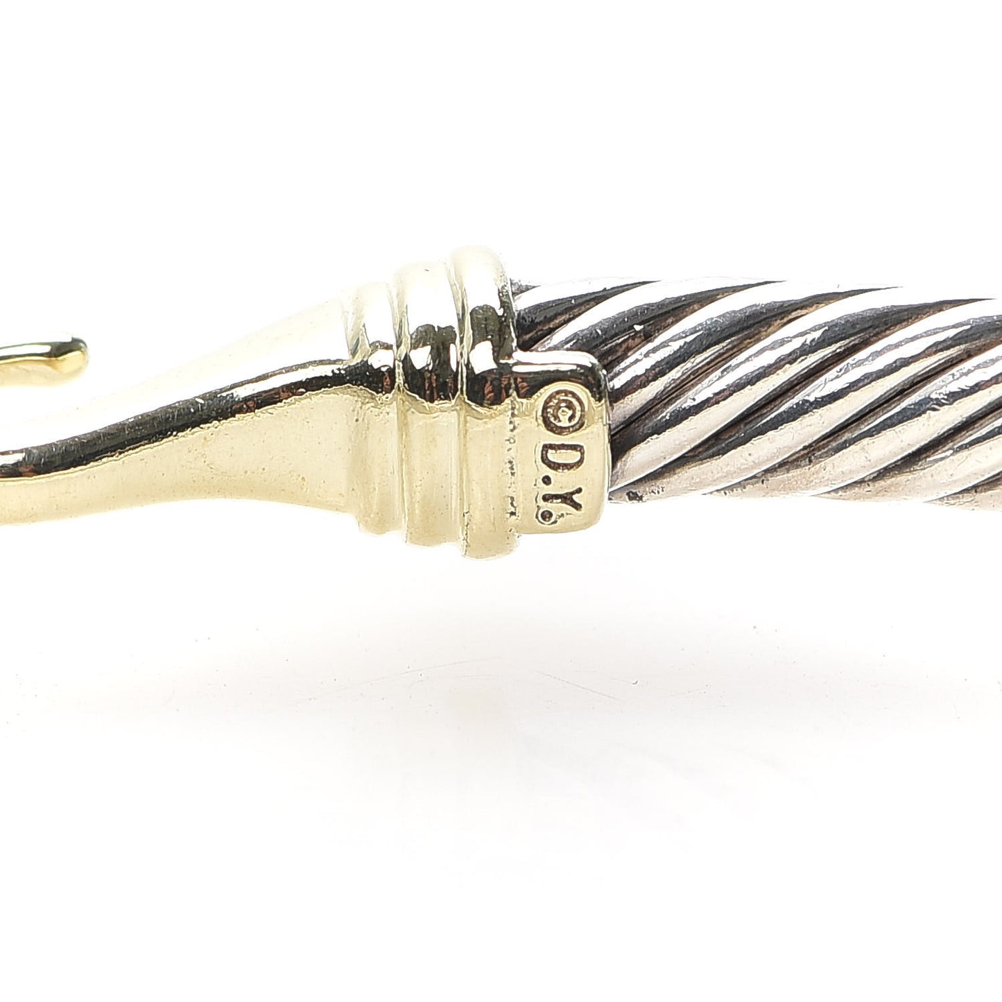 Sterling Silver 14K Yellow Gold 5mm Cable Classic Buckle Bracelet