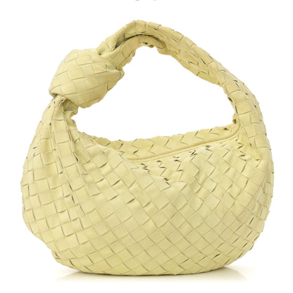 Bottega Veneta Suede Calfskin Intrecciato Teen Jodie Hobo Lemon Wash 1 of 12