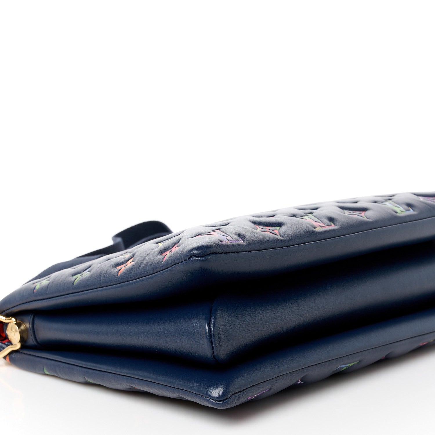 Louis Vuitton Lambskin Embossed Monogram LV Garden Coussin MM Navy Blue 10 of 11