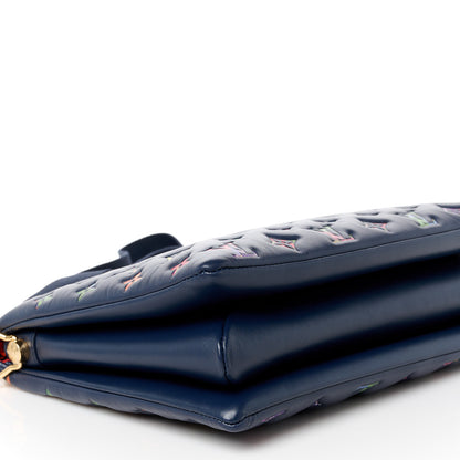 Louis Vuitton Lambskin Embossed Monogram LV Garden Coussin MM Navy Blue 10 of 11