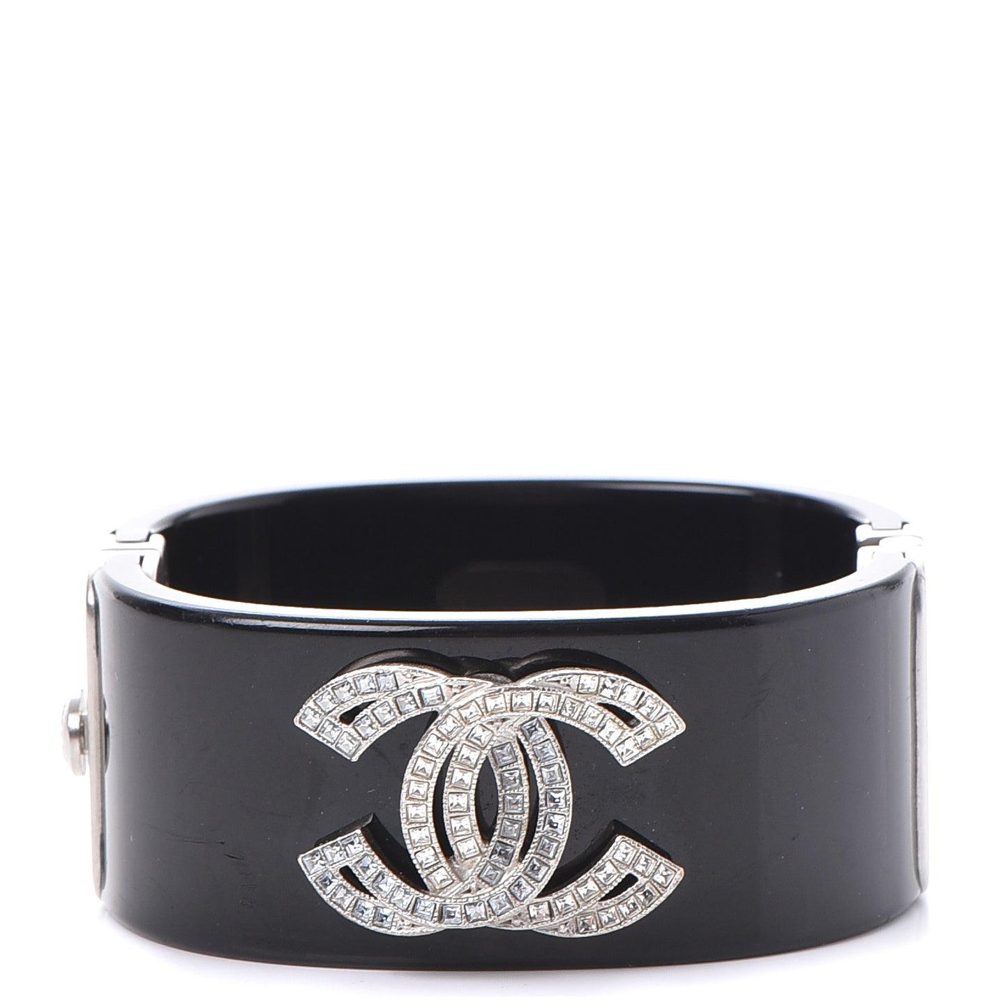 Resin Crystal Baguette CC Cuff Black
