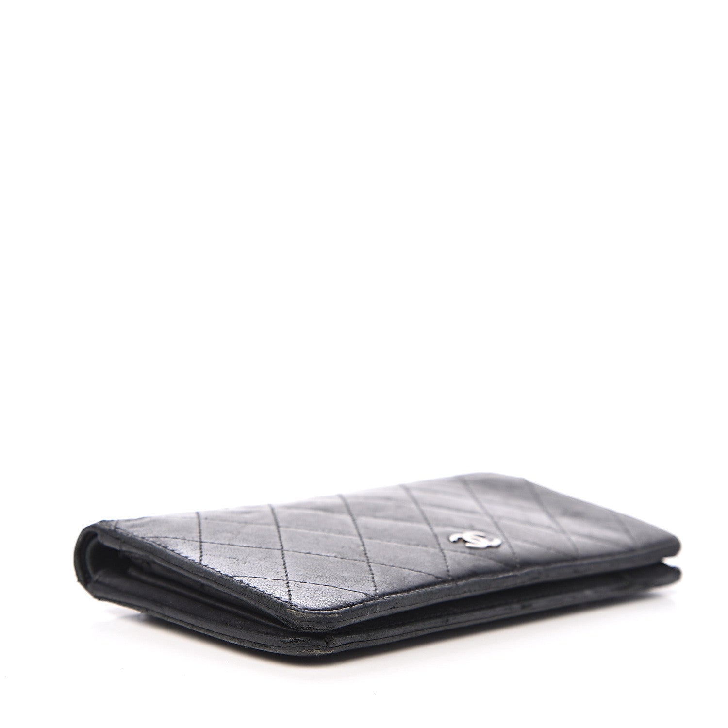Chanel Lambskin Quilted Yen Wallet Black 3 of 16