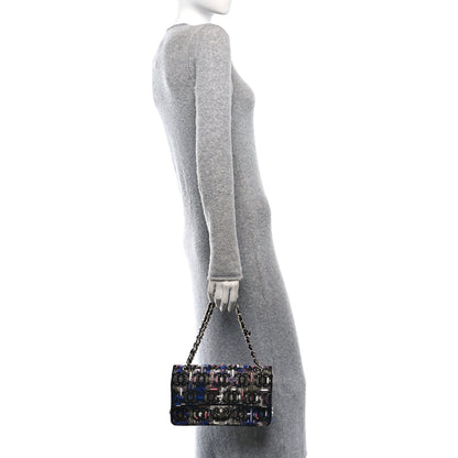Chanel Crystal Tweed CC Medium Double Flap Black 2 of 10