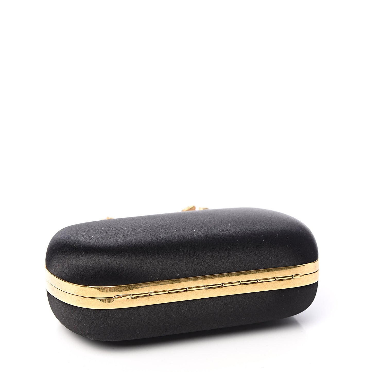 Satin Floral Knuckle Duster Box Clutch Black