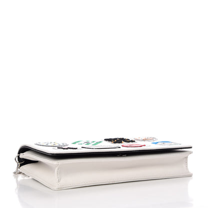 Christian Dior Calfskin Badges Chain Wallet White 4 of 12