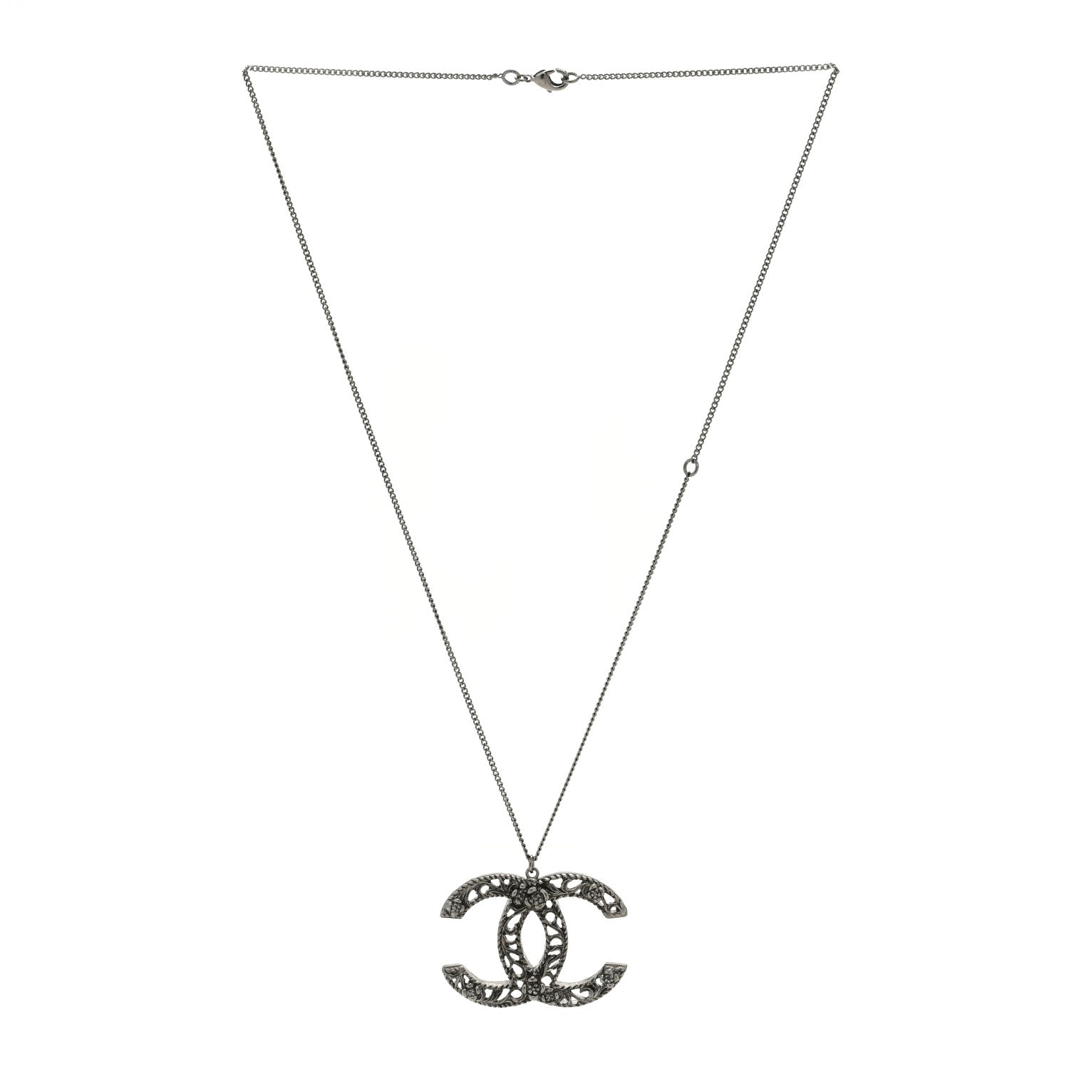 Chanel Ruthenium CC Pendant Necklace 3 of 4