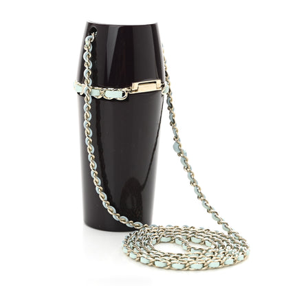 Chanel Lucite Lipstick Case On Chain Burgundy Blue 3 of 9