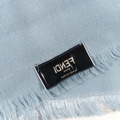 Fendi Silk Wool FF Scarf Light Blue 3 of 4