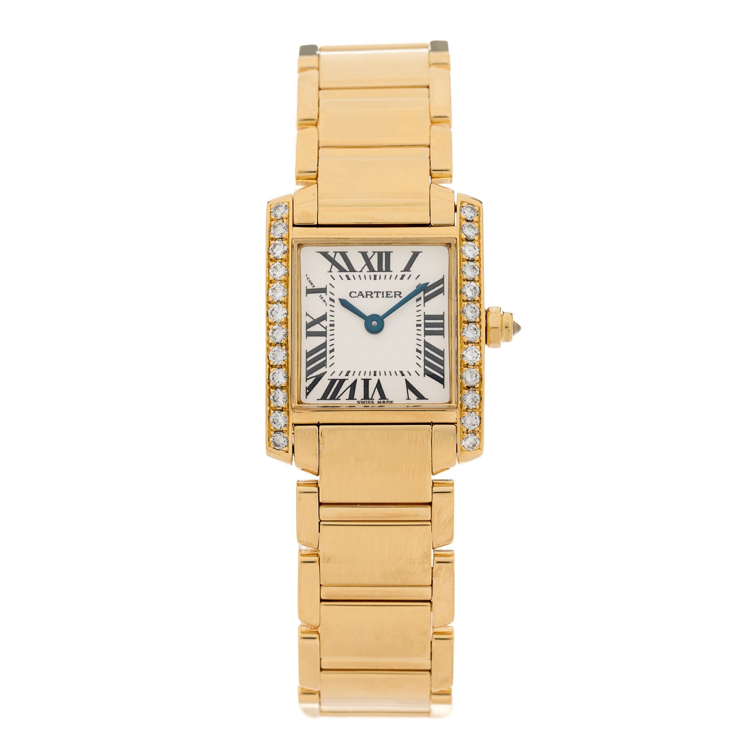 Cartier 18K Yellow Gold Diamond 20mm Tank Francaise Quartz Watch 1 of 4