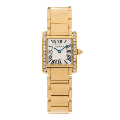 Cartier 18K Yellow Gold Diamond 20mm Tank Francaise Quartz Watch 1 of 4