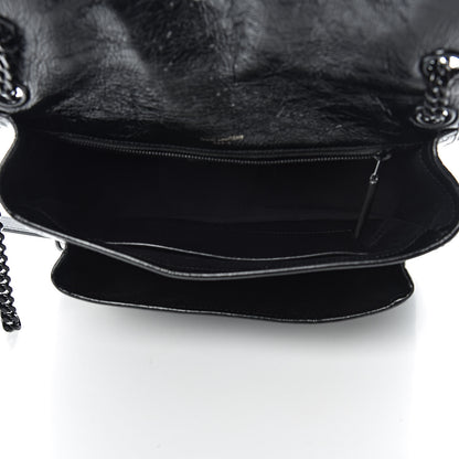 Saint Laurent Crinkled Calfskin Matelasse Monogram Medium Niki Chain Satchel Black 5 of 10
