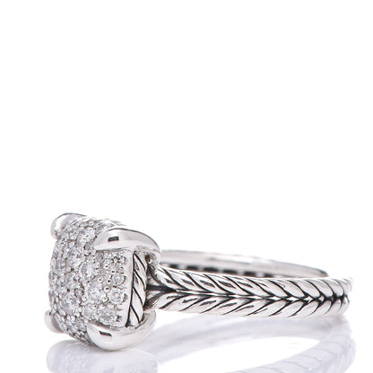 David Yurman Sterling Silver Diamond 11mm Chatelaine Pave Ring 57 8 3 of 5