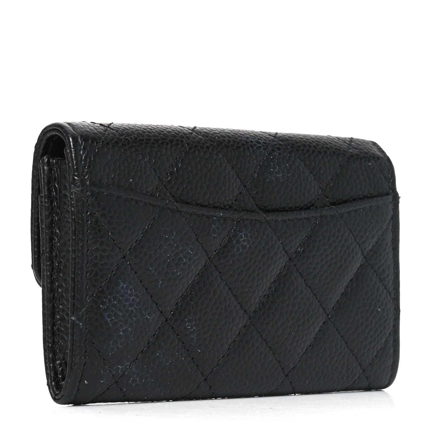 Chanel Caviar Quilted Flap Card Holder Wallet Black 3 of 9